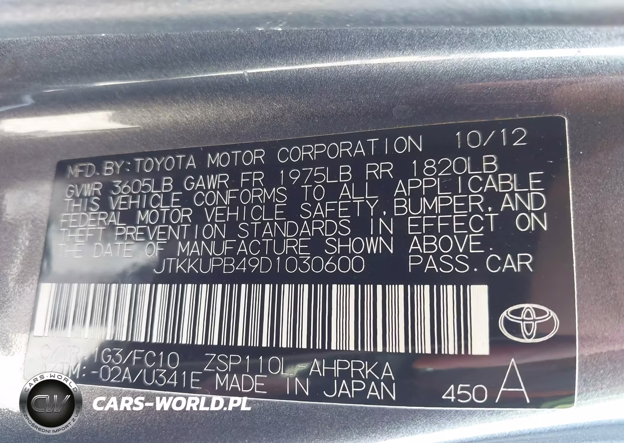 2013 Scion Xd VIN:JTKKUPB49D1030600 - 9