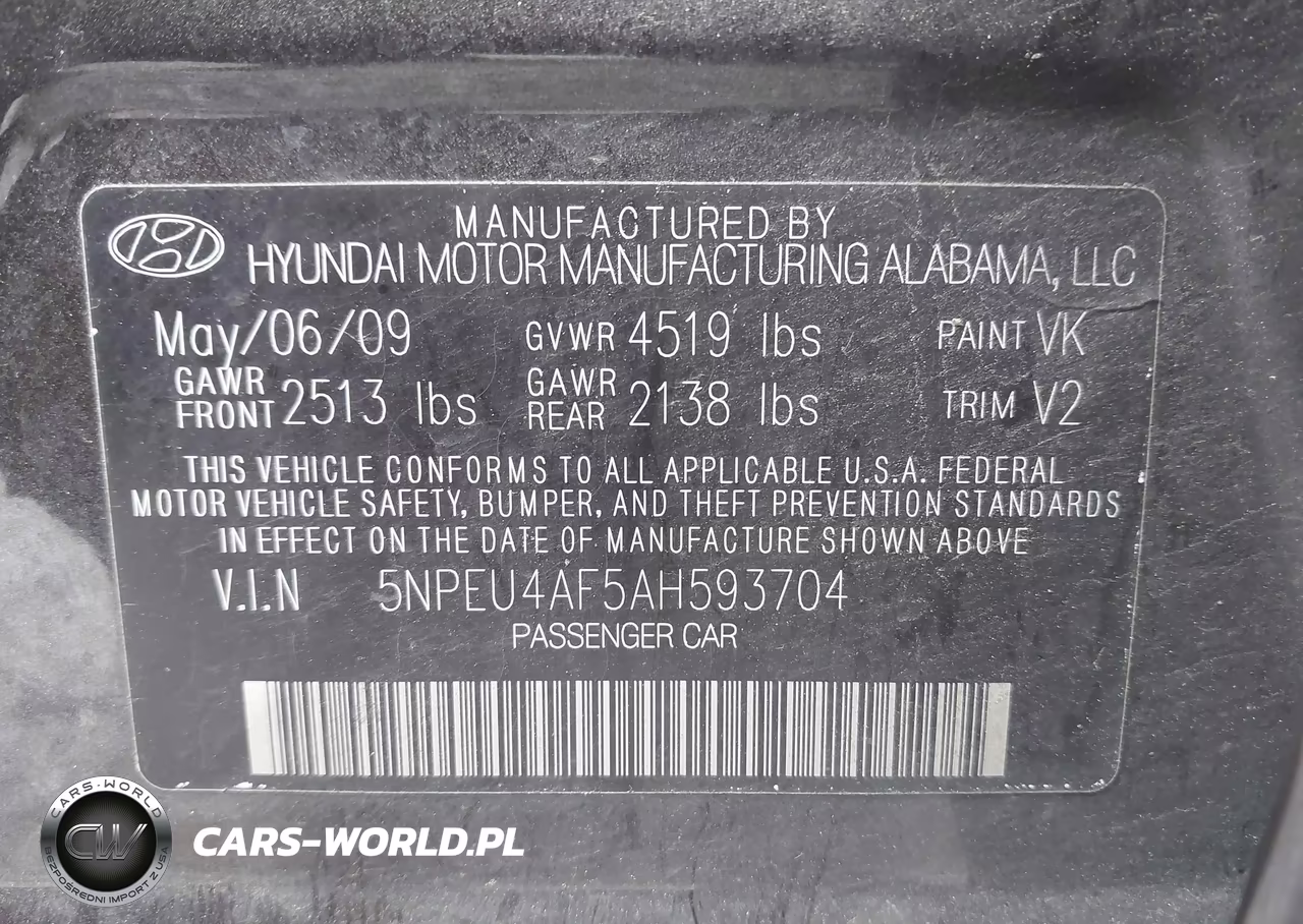 2010 Hyundai Sonata Limited V6 VIN:5NPEU4AF5AH593704 - 9