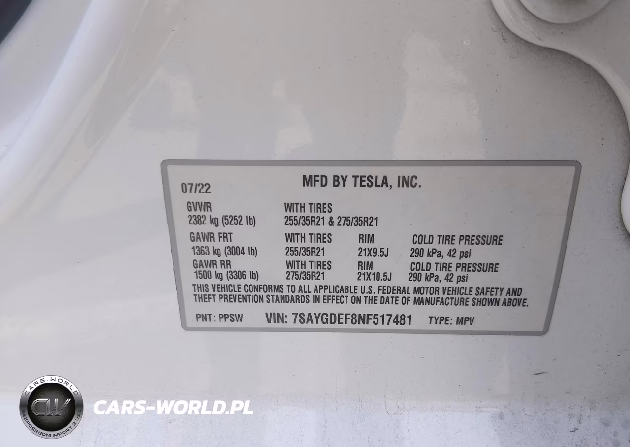 2022 Tesla Model Y Performance Dual Motor All-Wheel Drive VIN:7SAYGDEF8NF517481 - 9