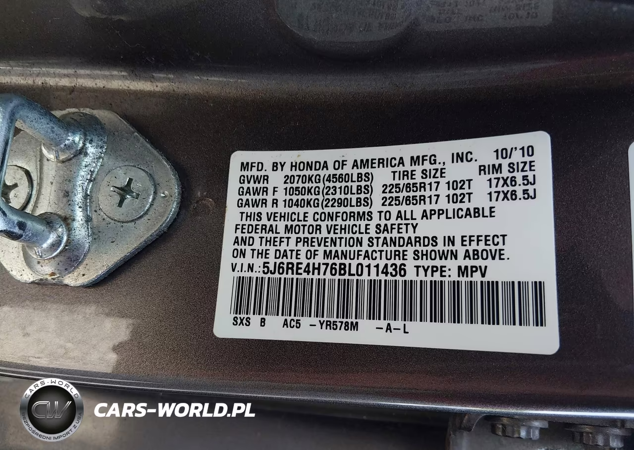 2011 Honda Cr-V Ex-L VIN:5J6RE4H76BL011436 - 9