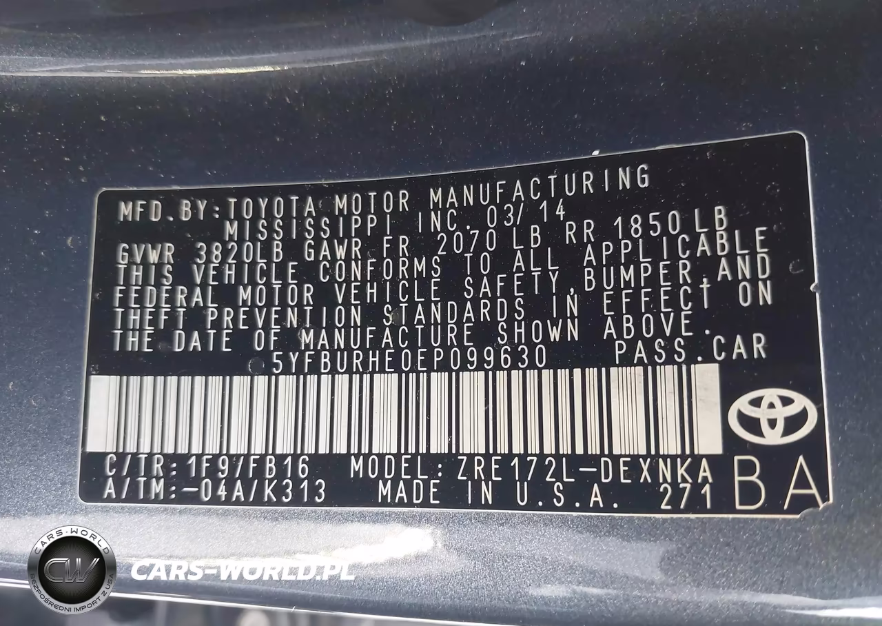 2014 Toyota Corolla Le VIN:5YFBURHE0EP099630 - 9
