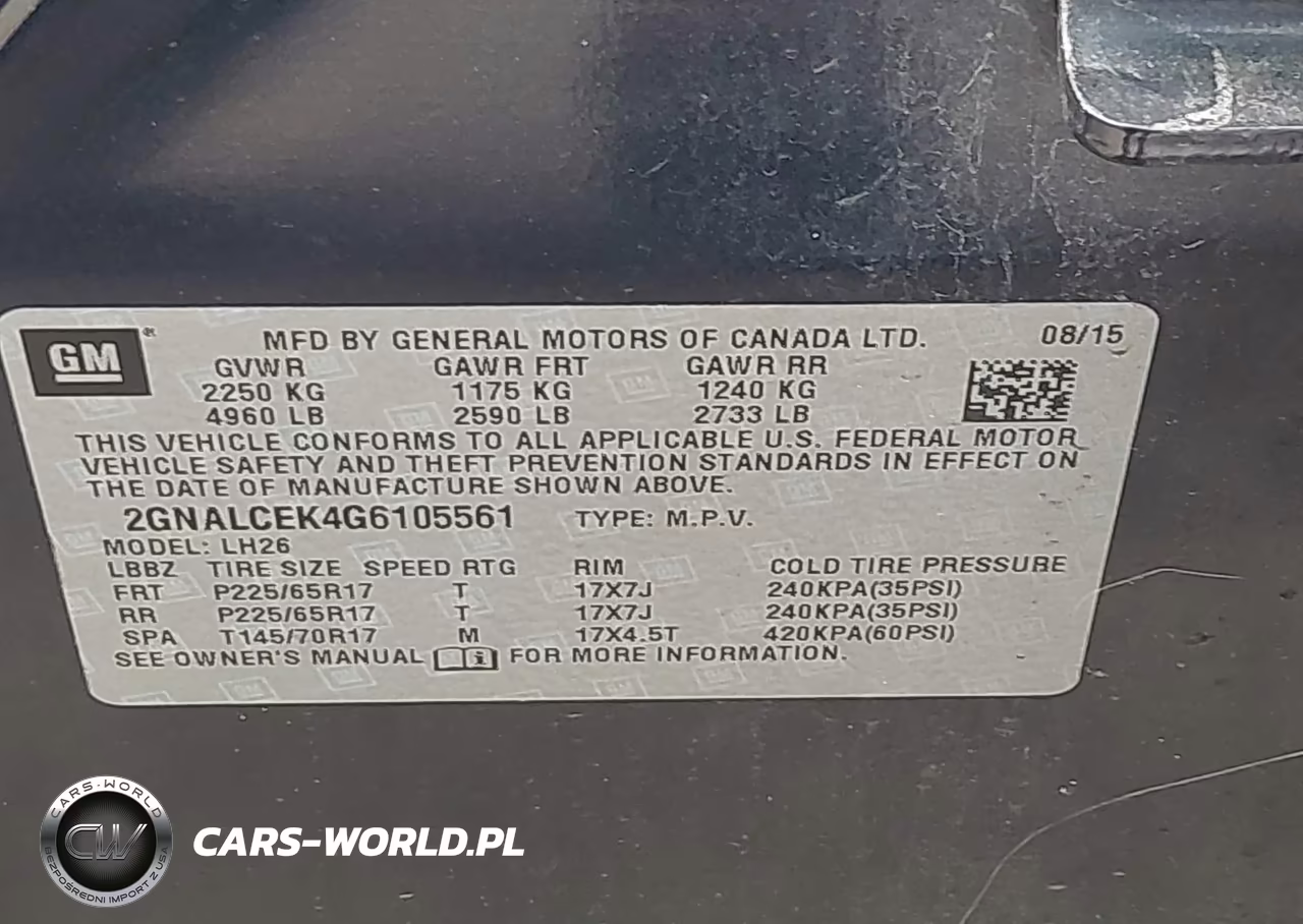 2016 Chevrolet Equinox Lt VIN:2GNALCEK4G6105561 - 9