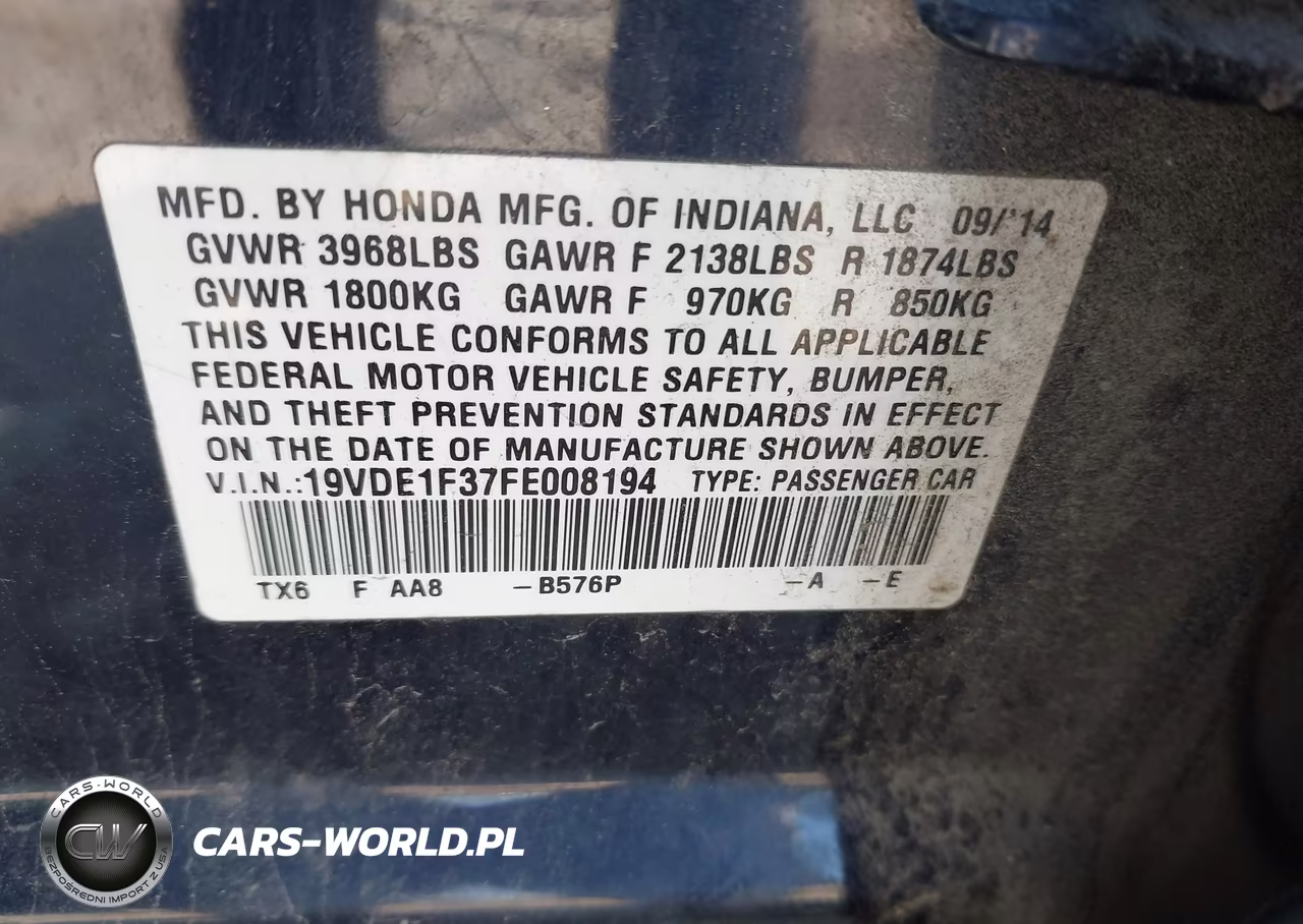 2015 Acura Ilx 2.0L VIN:19VDE1F37FE008194 - 9