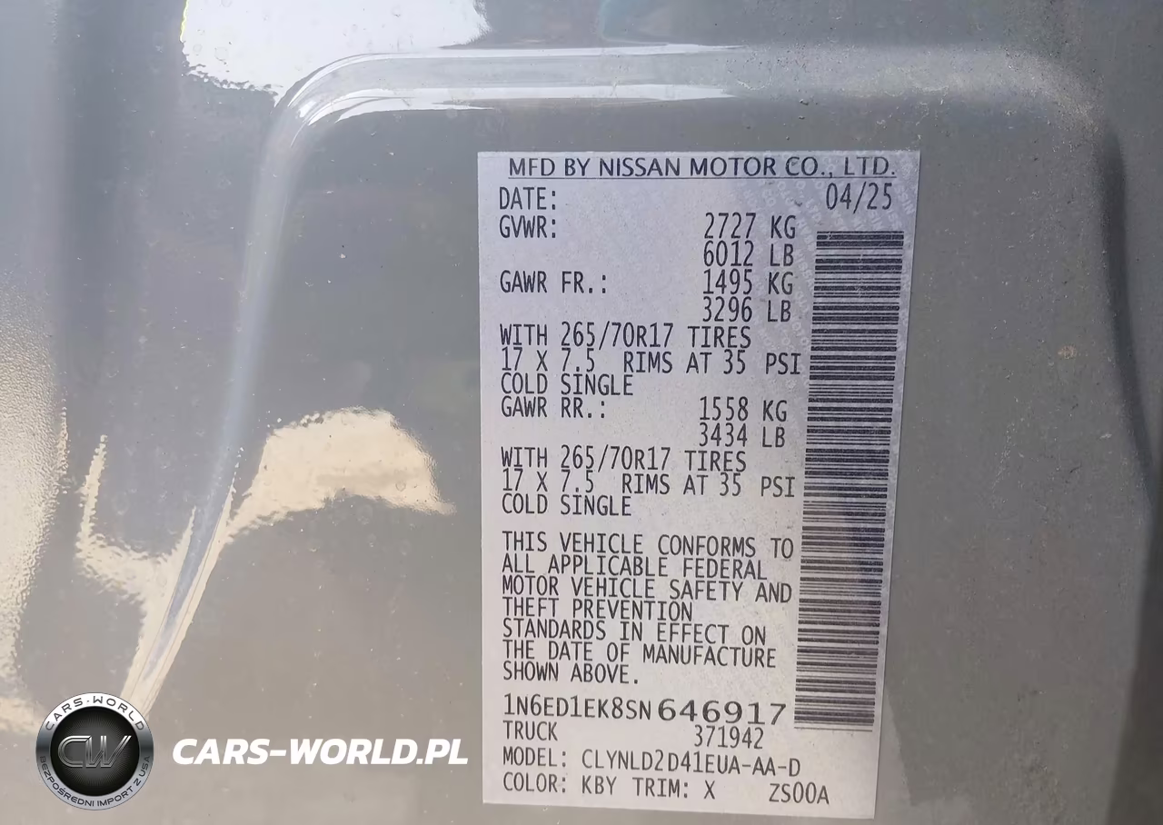 2025 Nissan Frontier Pro-4X 4X4 VIN:1N6ED1EK8SN646917 - 9