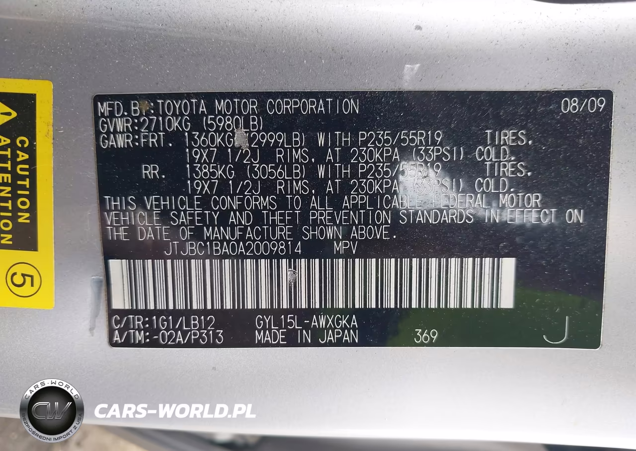 2010 Lexus Rx 450H VIN:JTJBC1BA0A2009814 - 9