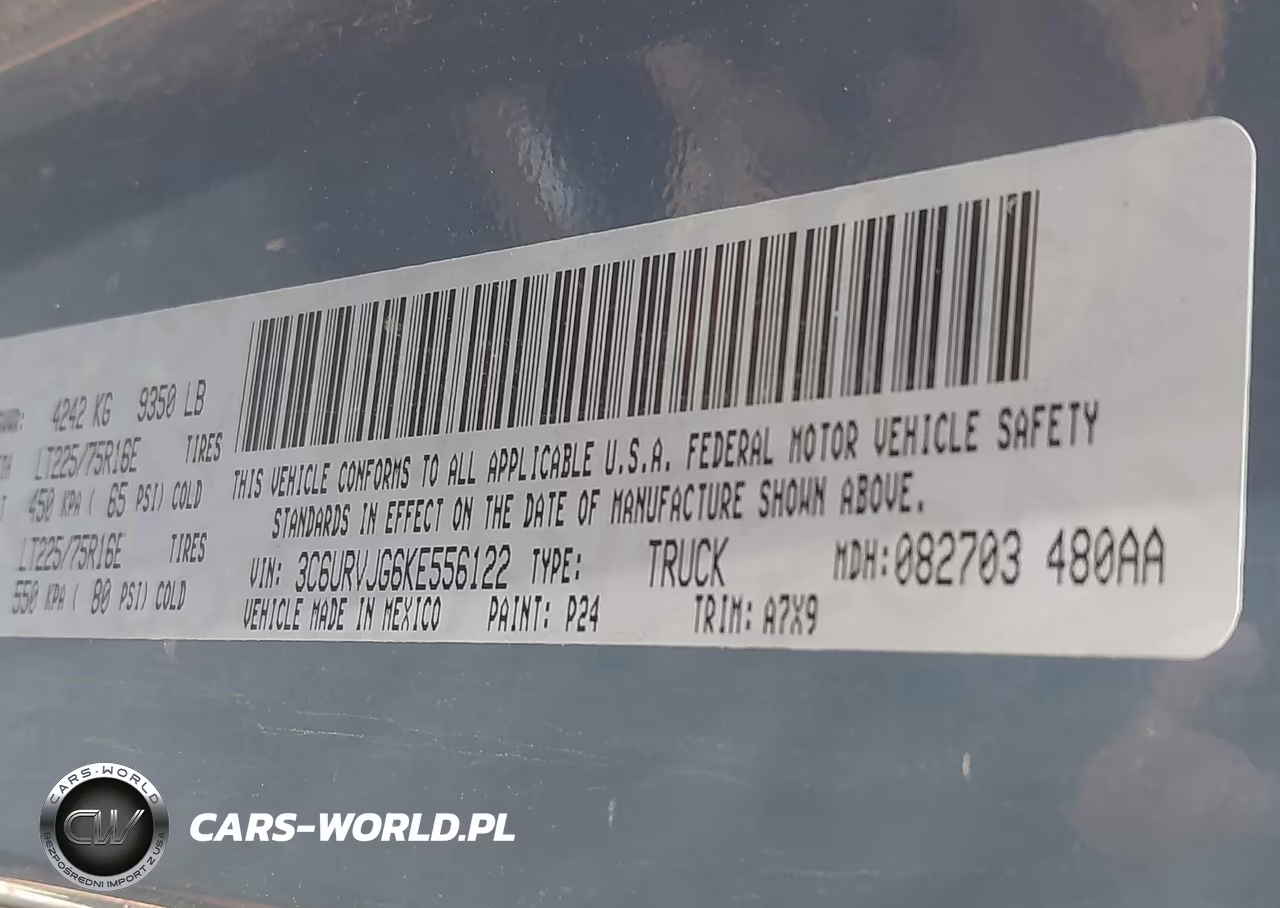 2019 Ram Promaster 3500 3500 High VIN:3C6URVJG6KE556122 - 9