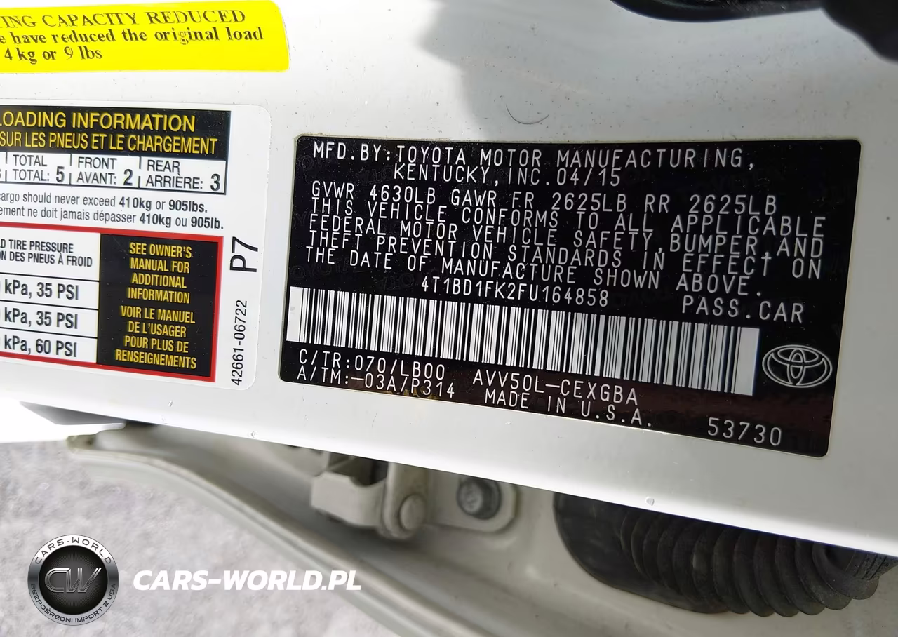 2015 Toyota Camry Hybrid Xle VIN:4T1BD1FK2FU164858 - 9