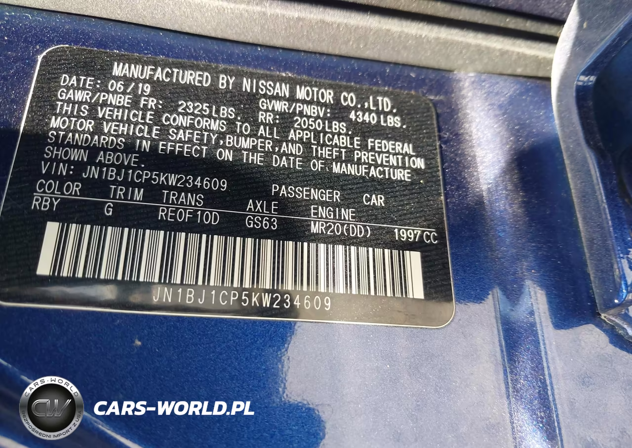 2019 Nissan Rogue Sport S VIN:JN1BJ1CP5KW234609 - 9