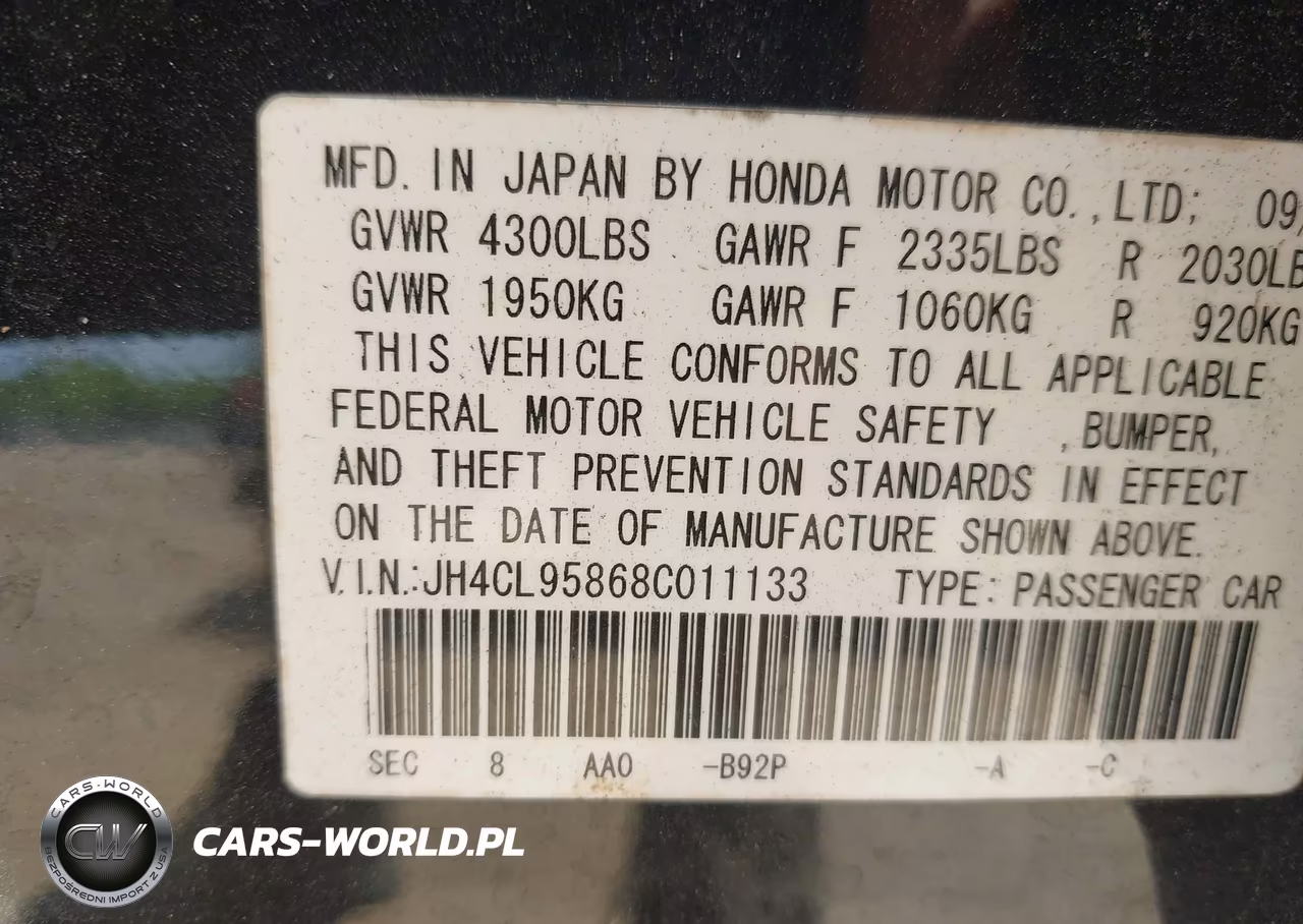 2008 Acura Tsx VIN:JH4CL95868C011133 - 9