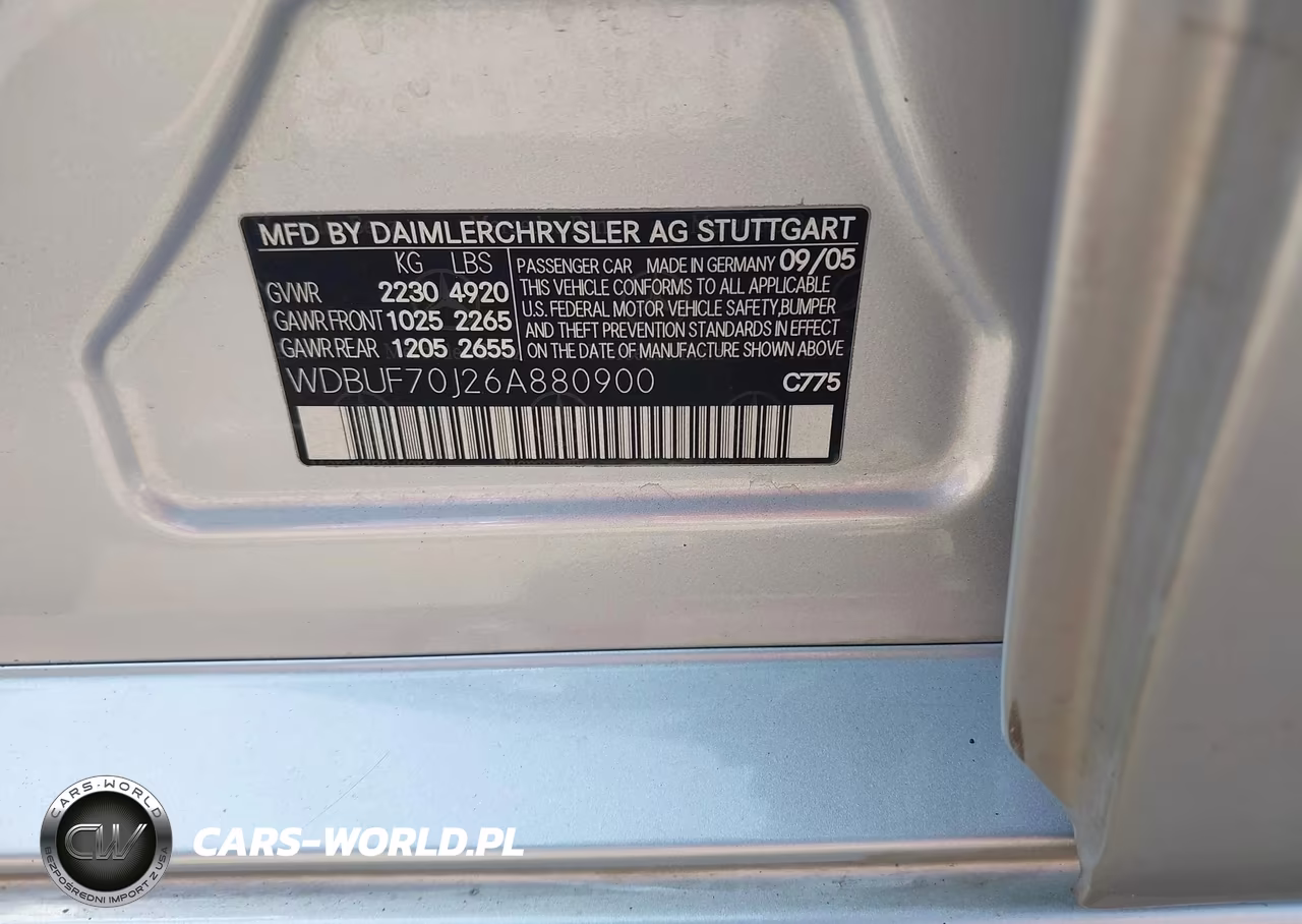 2006 Mercedes-Benz E 500 VIN:WDBUF70J26A880900 - 9