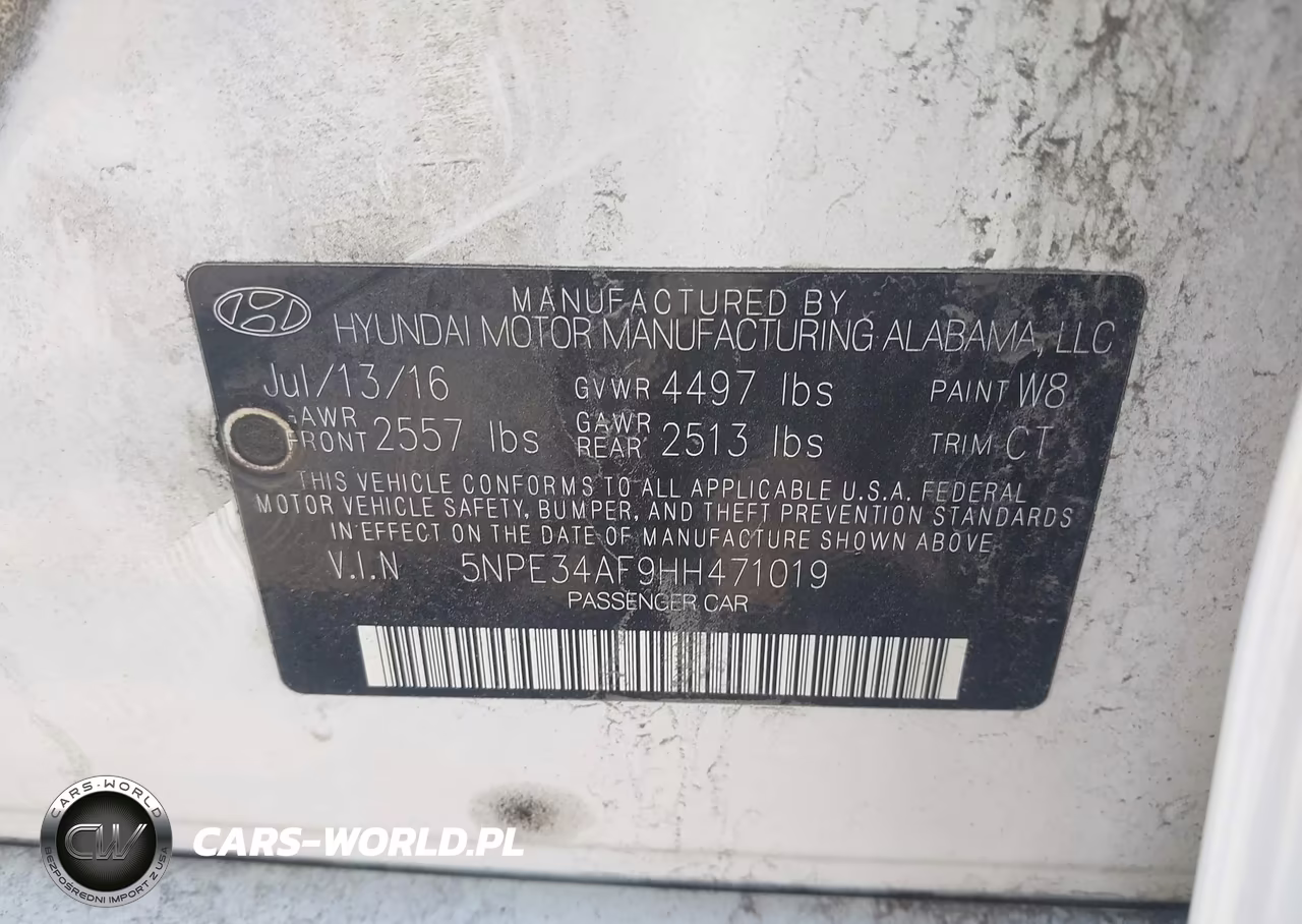 2017 Hyundai Sonata Sport VIN:5NPE34AF9HH471019 - 9