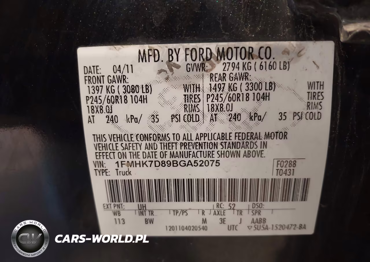2011 Ford Explorer Xlt VIN:1FMHK7D89BGA52075 - 9