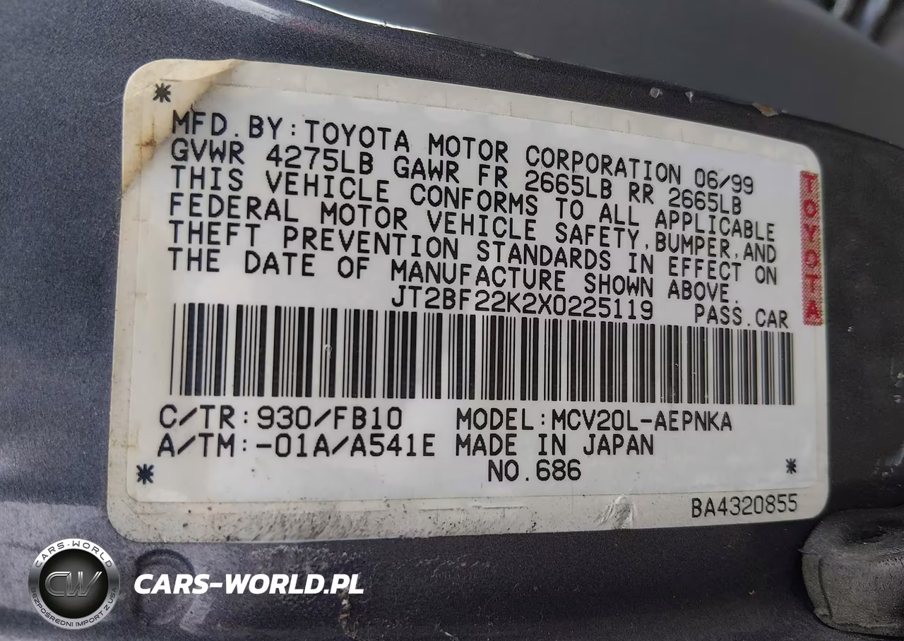1999 Toyota Camry Le V6 VIN:JT2BF22K2X0225119 - 9