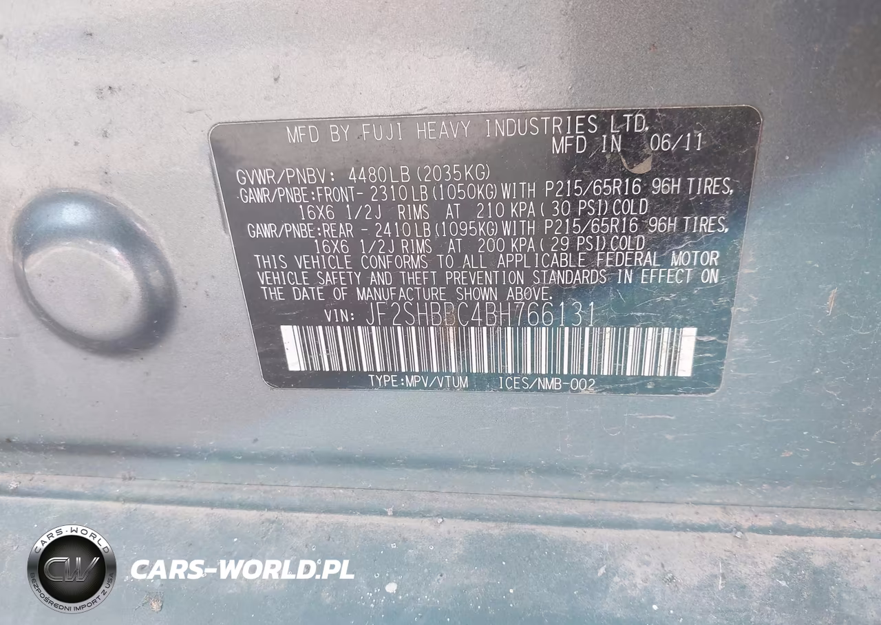 2011 Subaru Forester 2.5X VIN:JF2SHBBC4BH766131 - 9