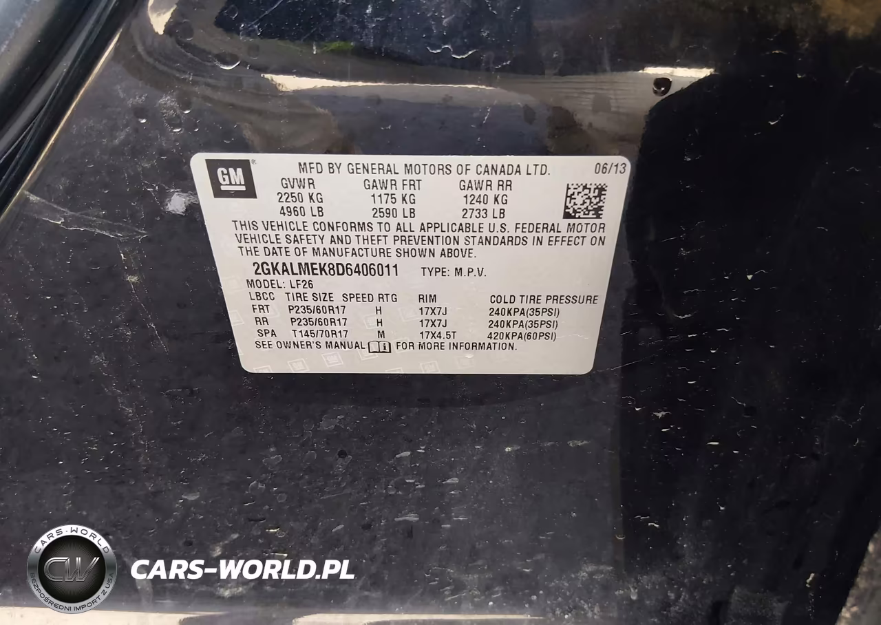 2013 GMC Terrain Sle-1 VIN:2GKALMEK8D6406011 - 9