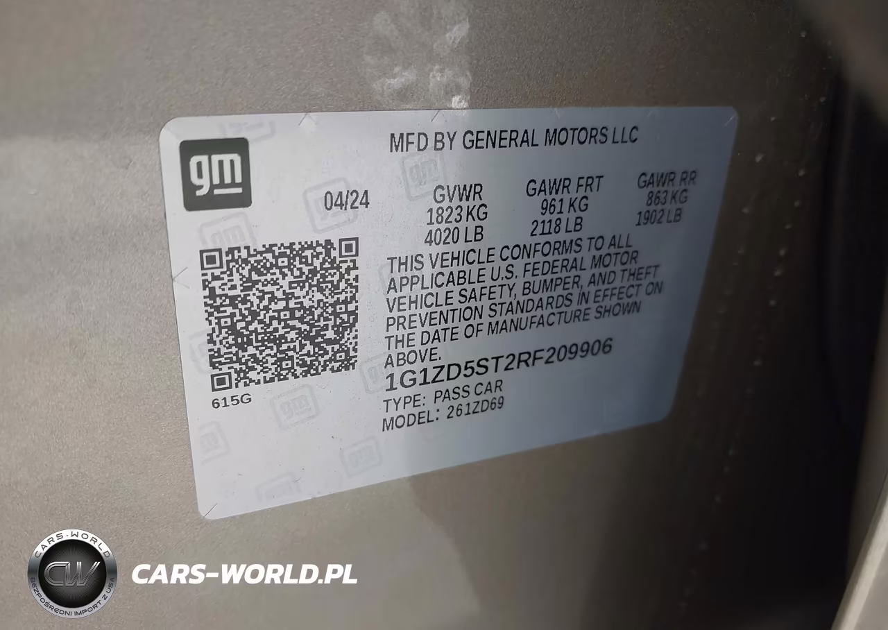2024 Chevrolet Malibu Fwd 1Lt VIN:1G1ZD5ST2RF209906 - 9