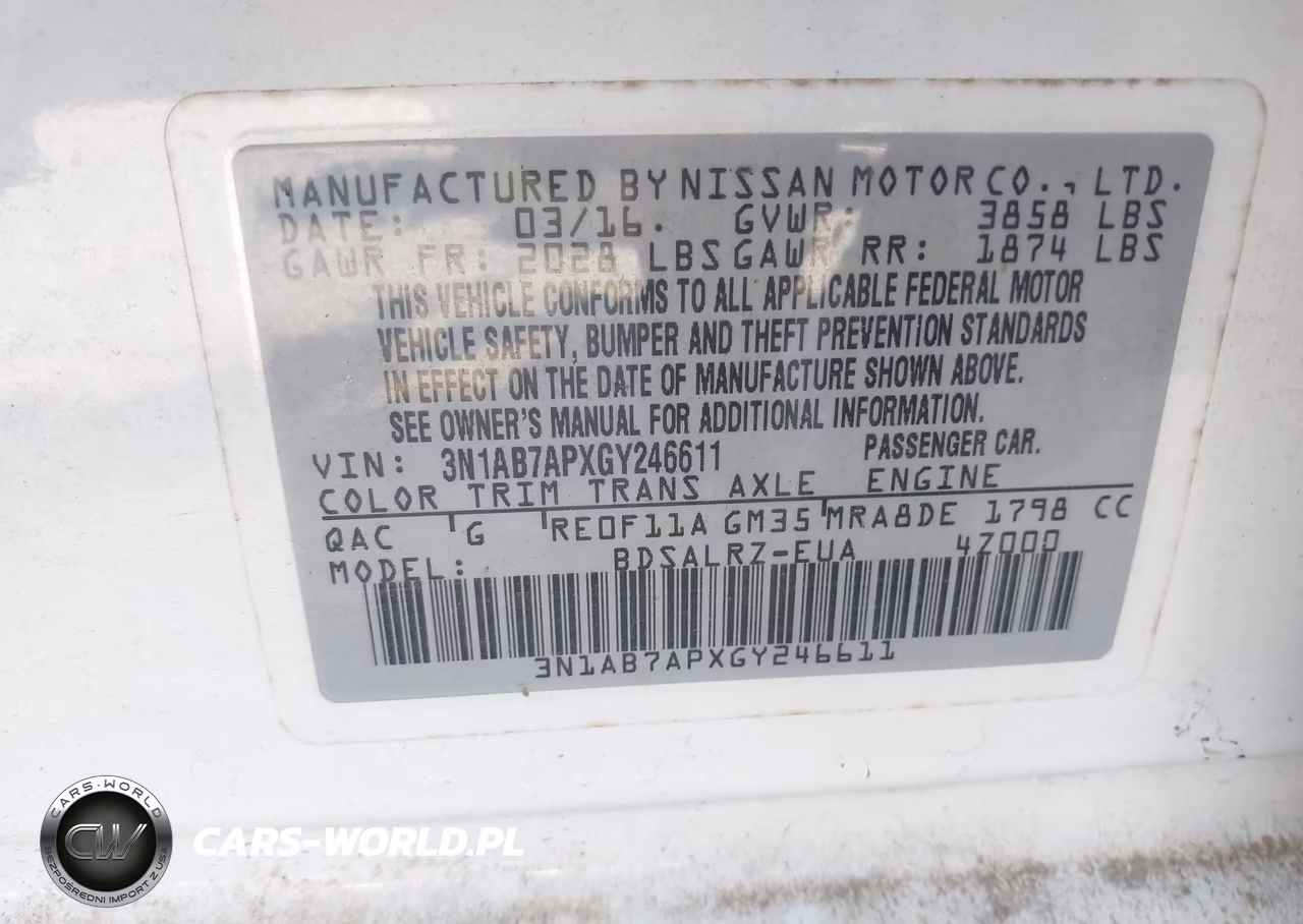 2016 Nissan Sentra Sr VIN:3N1AB7APXGY246611 - 9