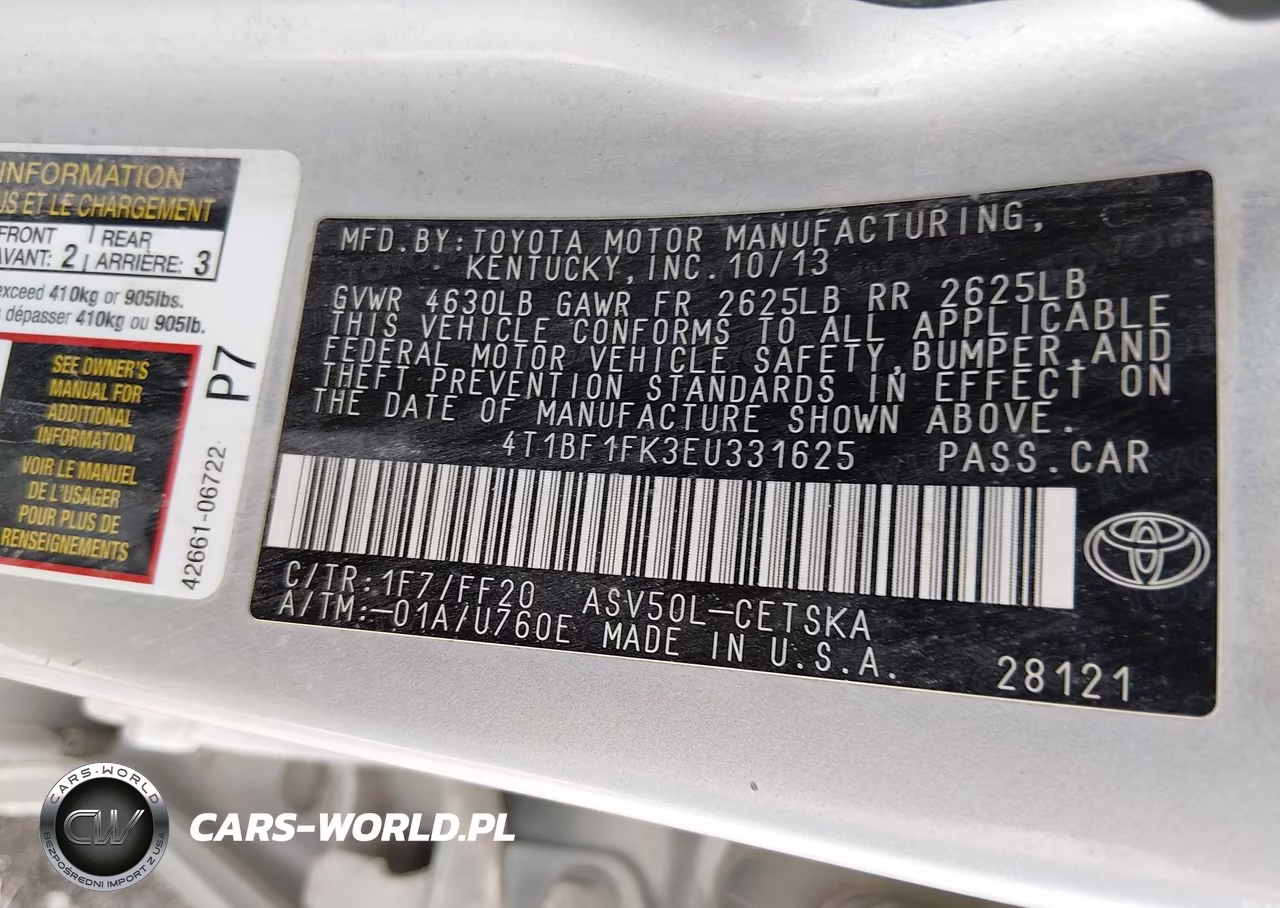 2014 Toyota Camry Se VIN:4T1BF1FK3EU331625 - 9