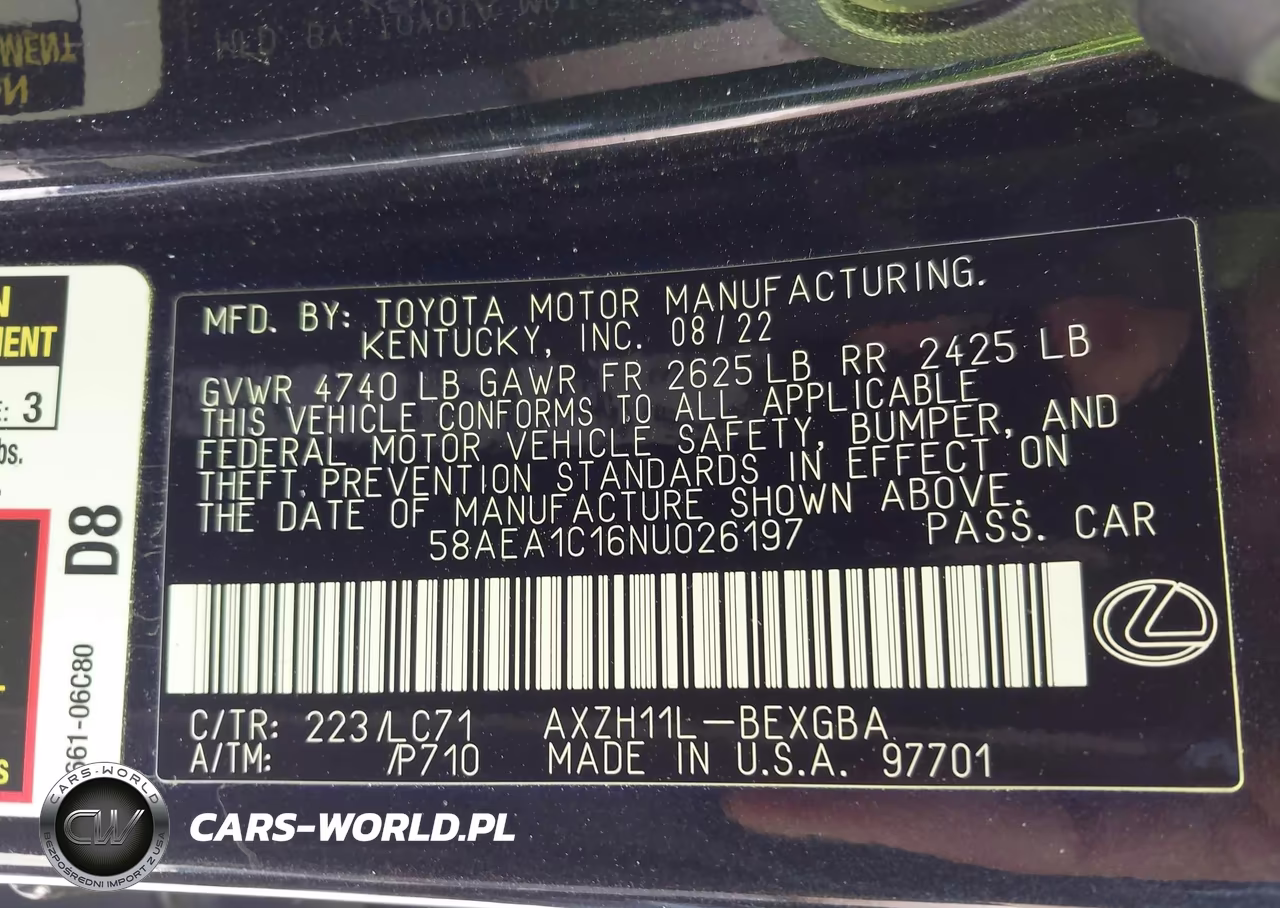 2022 Lexus Es 300H Luxury VIN:58AEA1C16NU026197 - 9
