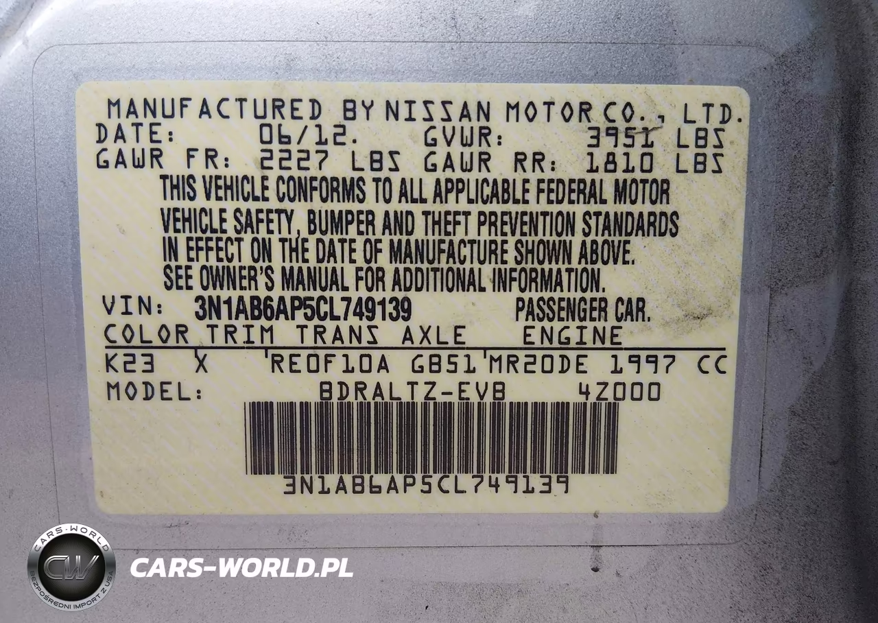 2012 Nissan Sentra 2.0 S VIN:3N1AB6AP5CL749139 - 9