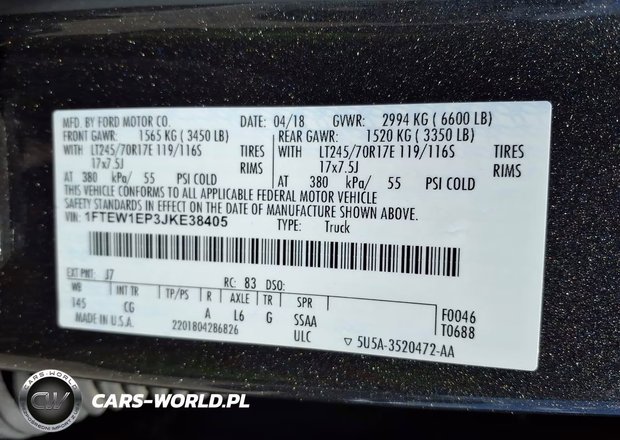 2018 Ford F-150 Lariat-Xl-Xlt VIN:1FTEW1EP3JKE38405 - 9