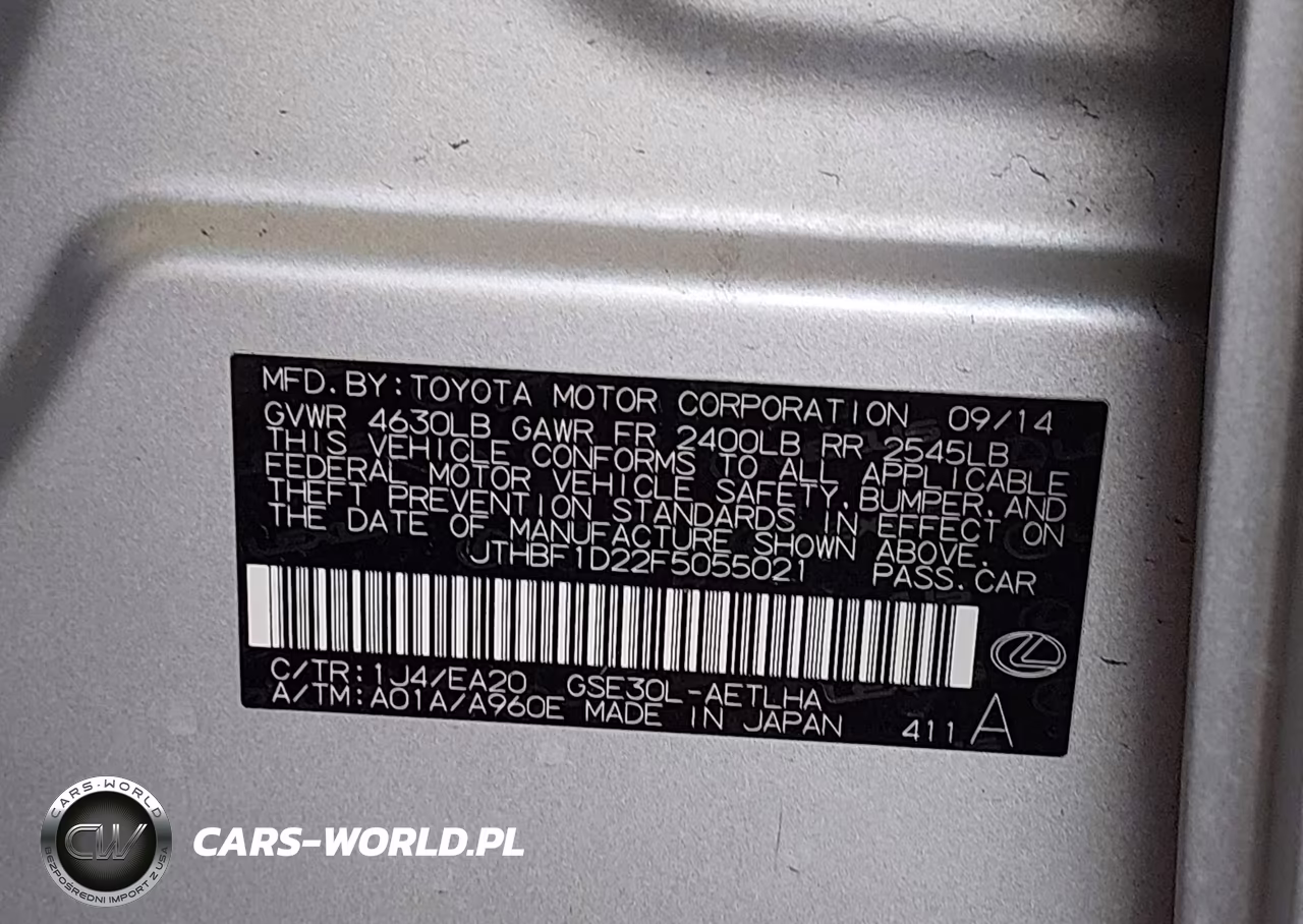2015 Lexus Is 250 VIN:JTHBF1D22F5055021 - 9