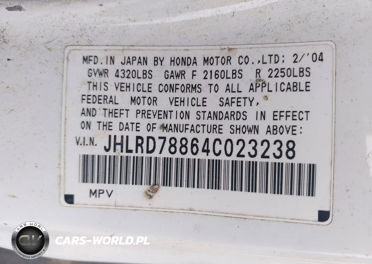 2004 Honda Cr-V Ex VIN:JHLRD78864C023238 - 9
