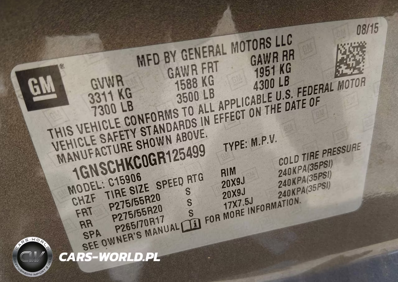2016 Chevrolet Suburban Lt VIN:1GNSCHKC0GR125499 - 9