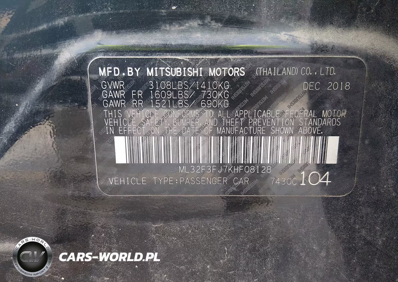 2019 Mitsubishi Mirage G4 Es-Rf VIN:ML32F3FJ7KHF08128 - 9