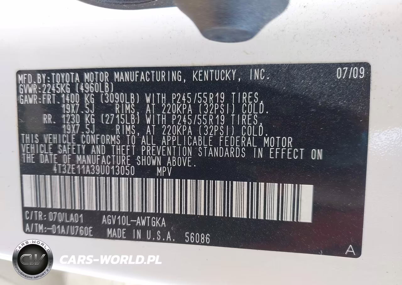 2009 Toyota Venza VIN:4T3ZE11A39U013050 - 9
