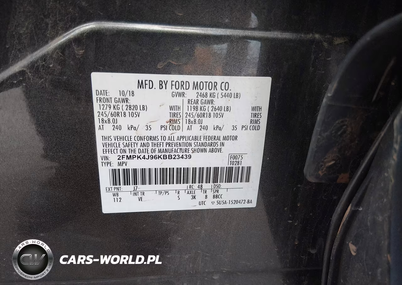 2019 Ford Edge Sel VIN:2FMPK4J96KBB23439 - 9