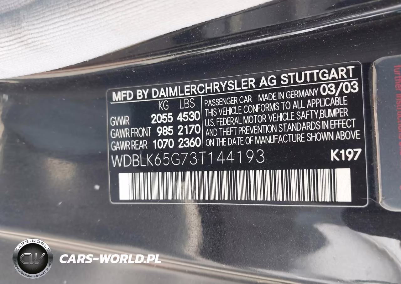 2003 Mercedes-Benz Clk 320 VIN:WDBLK65G73T144193 - 9