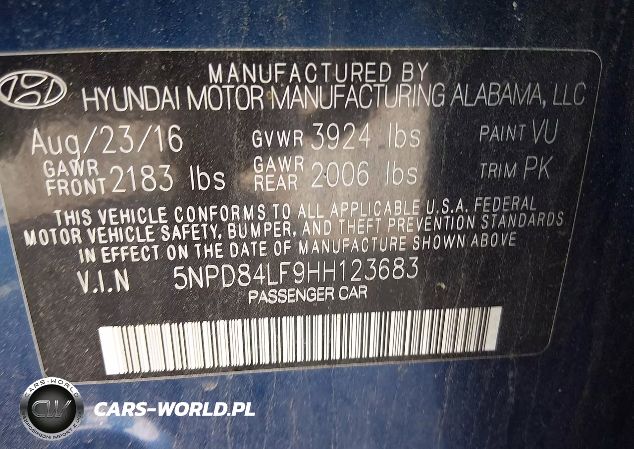 2017 Hyundai Elantra Se VIN:5NPD84LF9HH123683 - 9
