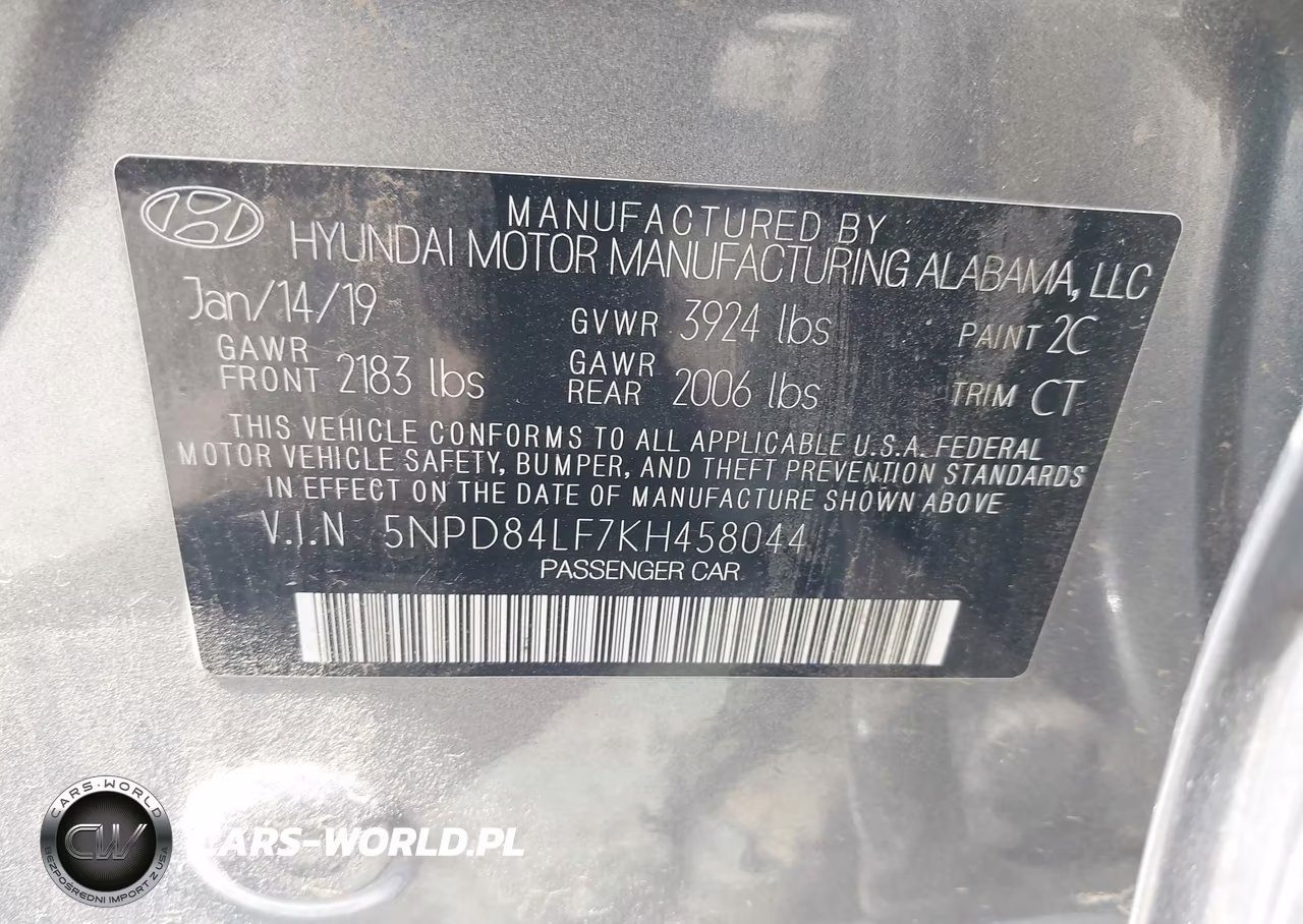 2019 Hyundai Elantra Sel VIN:5NPD84LF7KH458044 - 9