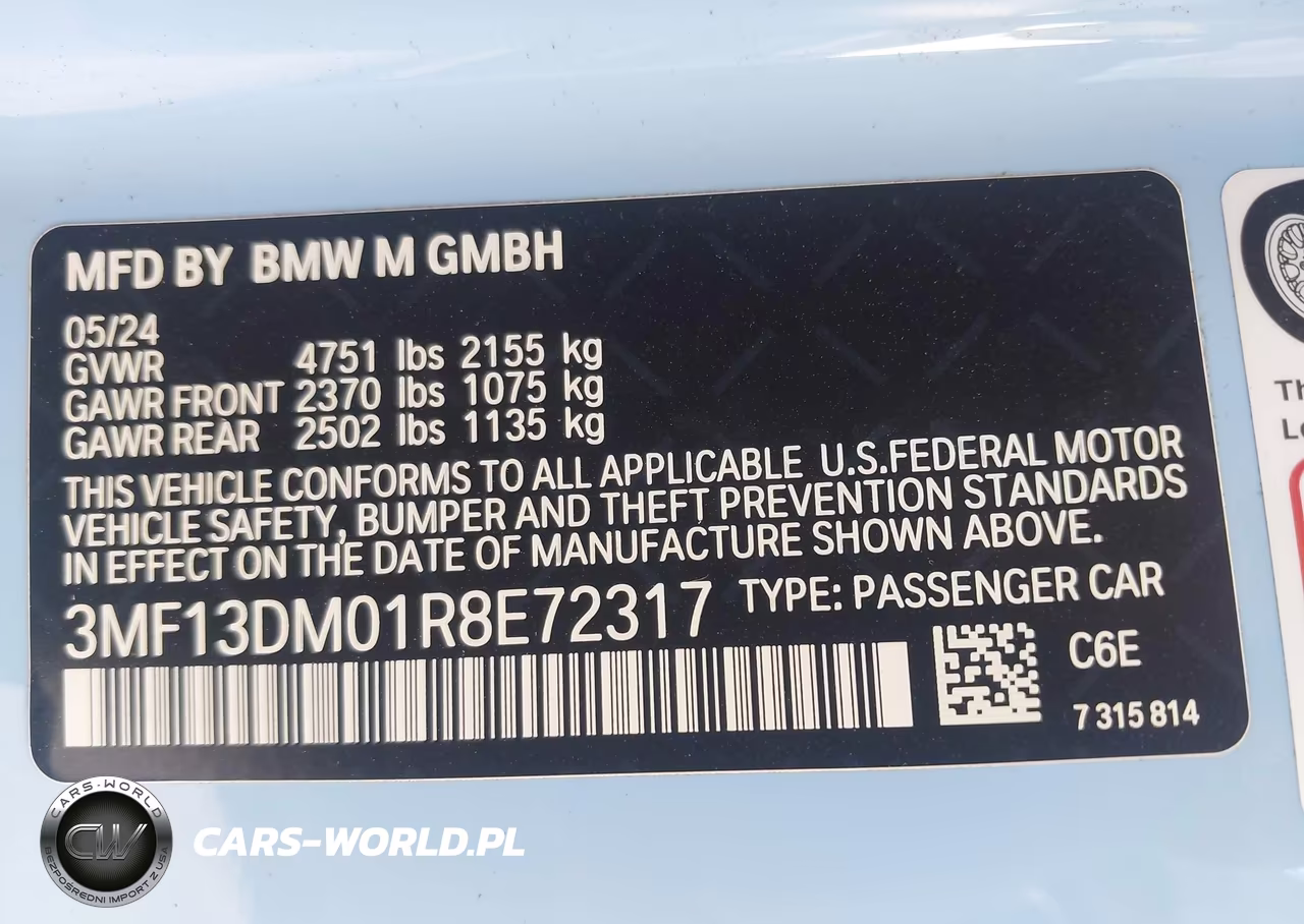 2024 BMW M2 VIN:3MF13DM01R8E72317 - 9