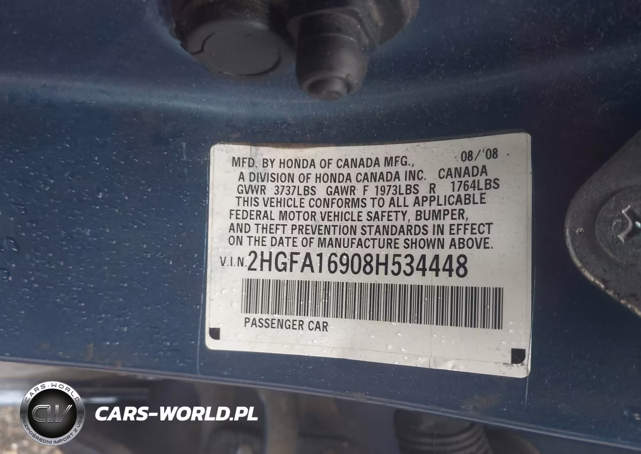 2008 Honda Civic Ex-L VIN:2HGFA16908H534448 - 9
