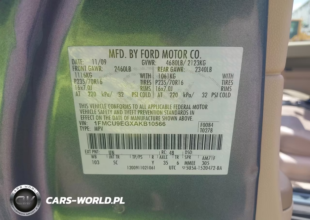 2010 Ford Escape Limited VIN:1FMCU9EGXAKB10566 - 9