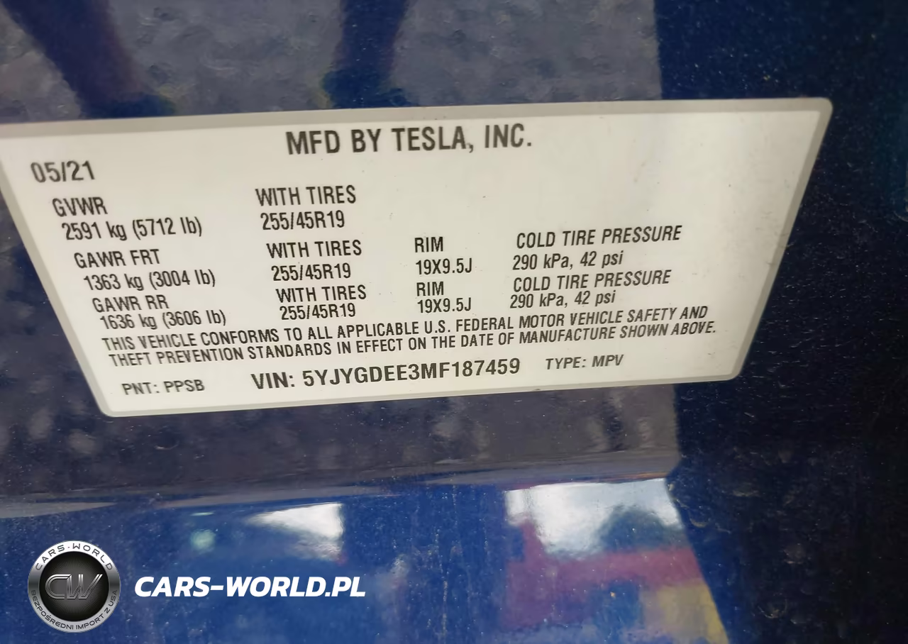 2021 Tesla Model Y Long Range Dual Motor All-Wheel Drive VIN:5YJYGDEE3MF187459 - 9