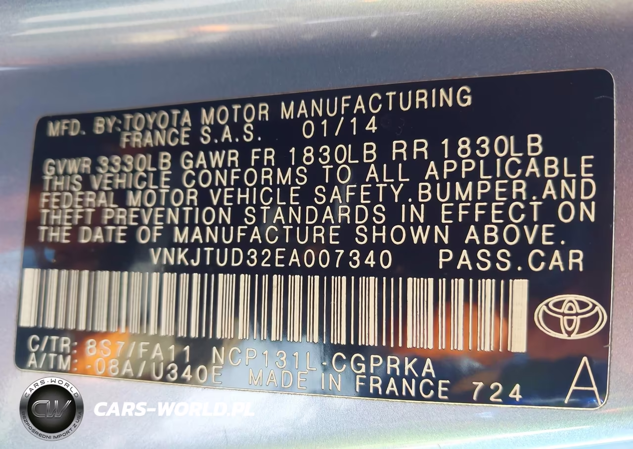 2014 Toyota Yaris L (Tmmf Plant) VIN:VNKJTUD32EA007340 - 9