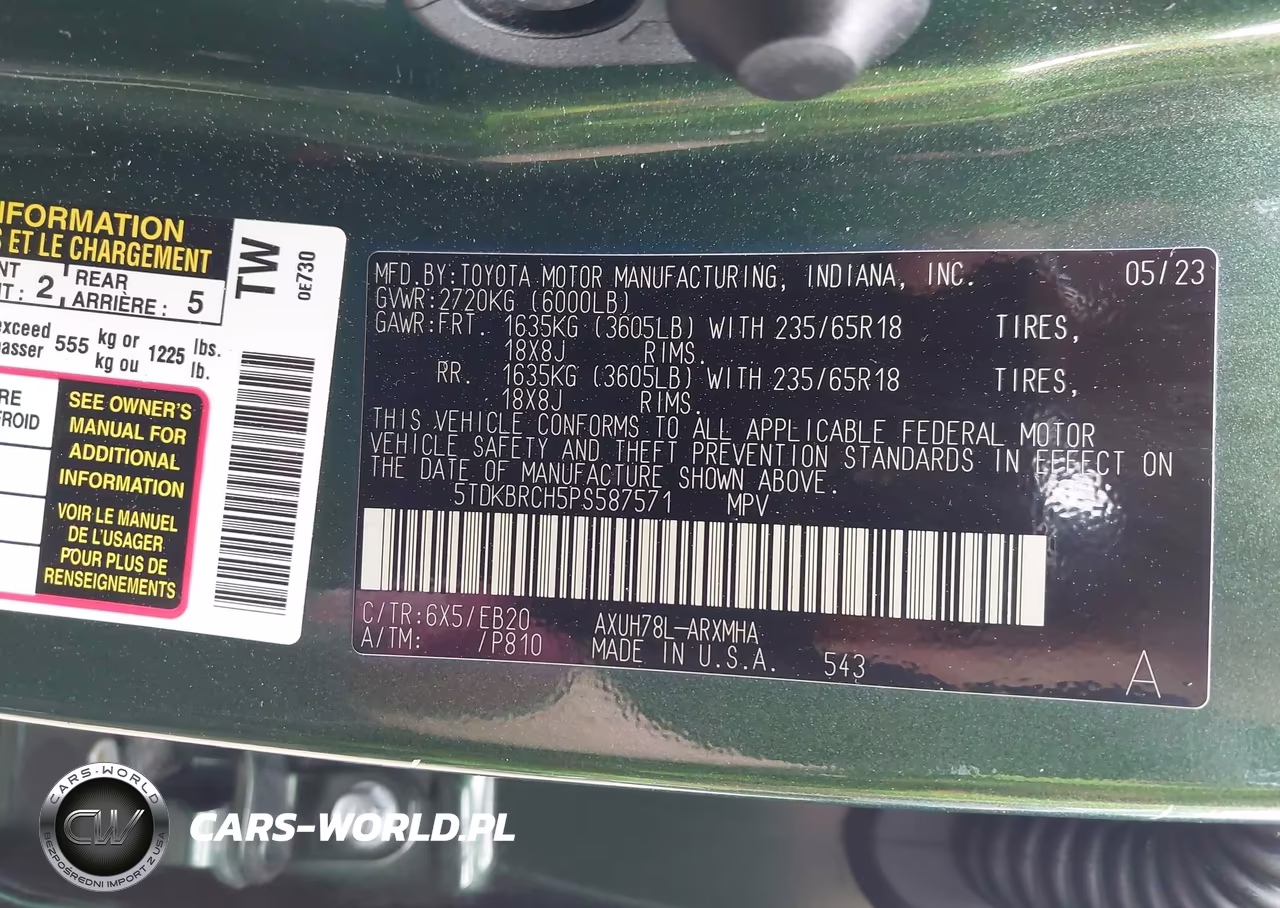 2023 Toyota Highlander Hybrid Xle VIN:5TDKBRCH5PS587571 - 9