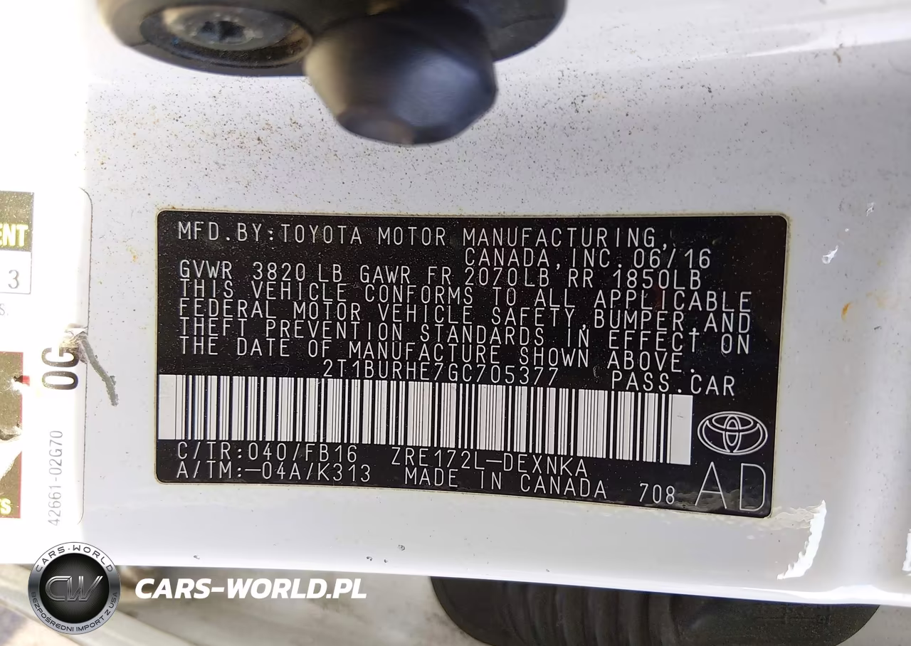 2016 Toyota Corolla Le VIN:2T1BURHE7GC705377 - 9