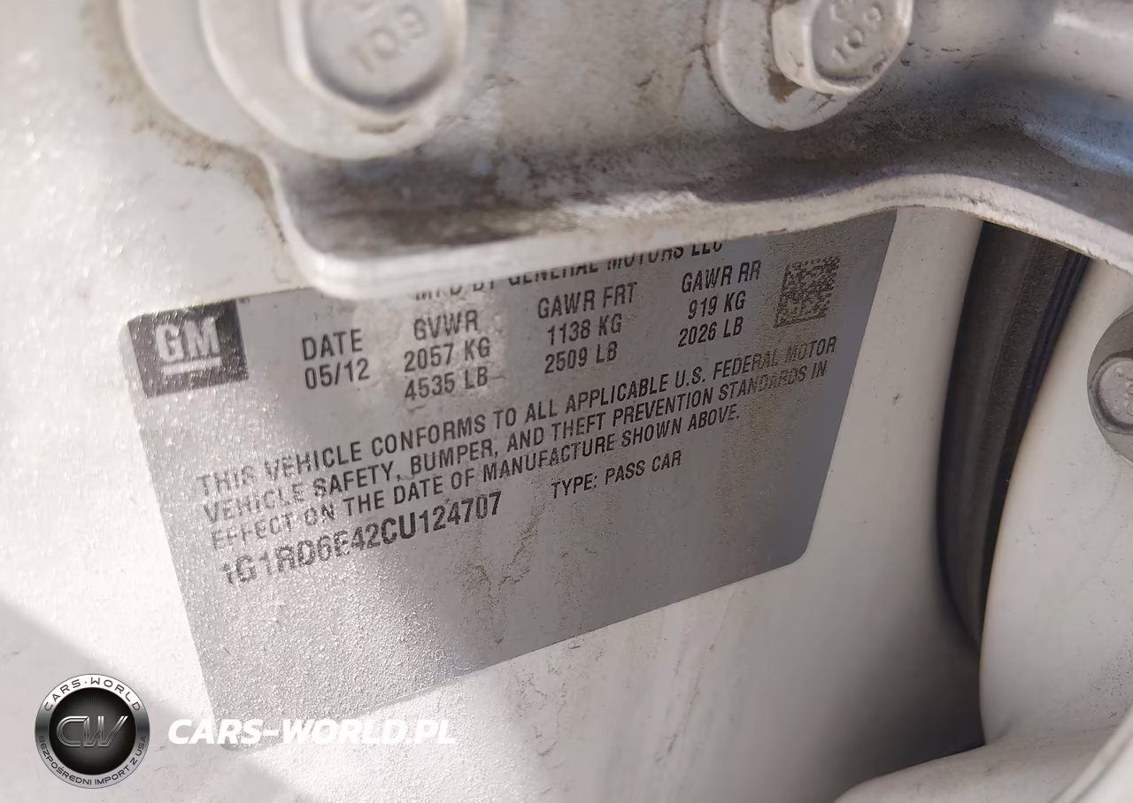 2012 Chevrolet Volt VIN:1G1RD6E42CU124707 - 9