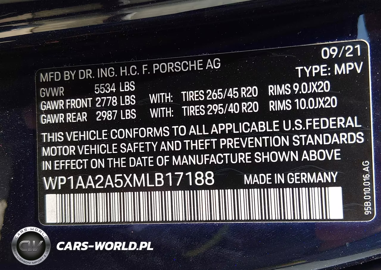 2021 Porsche Macan VIN:WP1AA2A5XMLB17188 - 9