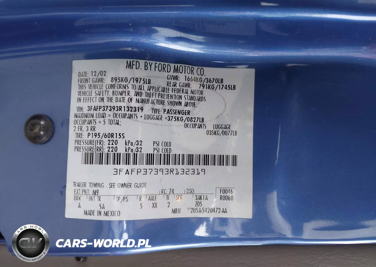 2003 Ford Focus Zx5-Zx5 Comfort VIN:3FAFP37393R132319 - 9