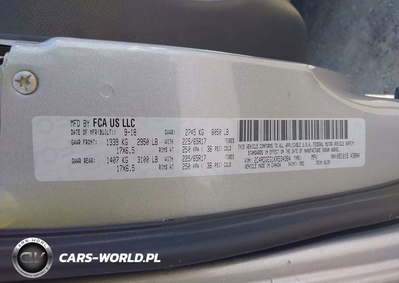 2019 Dodge Grand Caravan Gt VIN:2C4RDGEG1KR534384 - 9