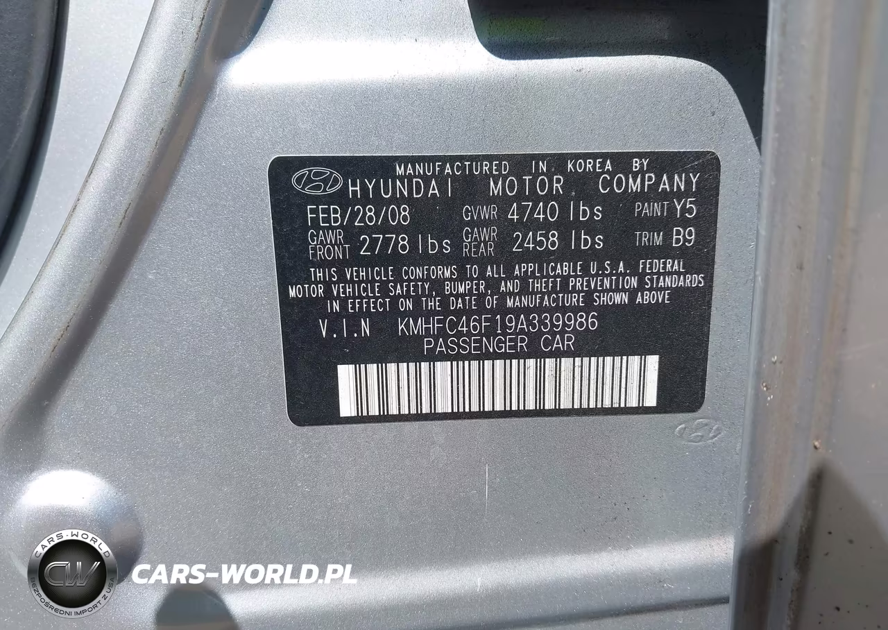 2009 Hyundai Azera Limited VIN:KMHFC46F19A339986 - 9