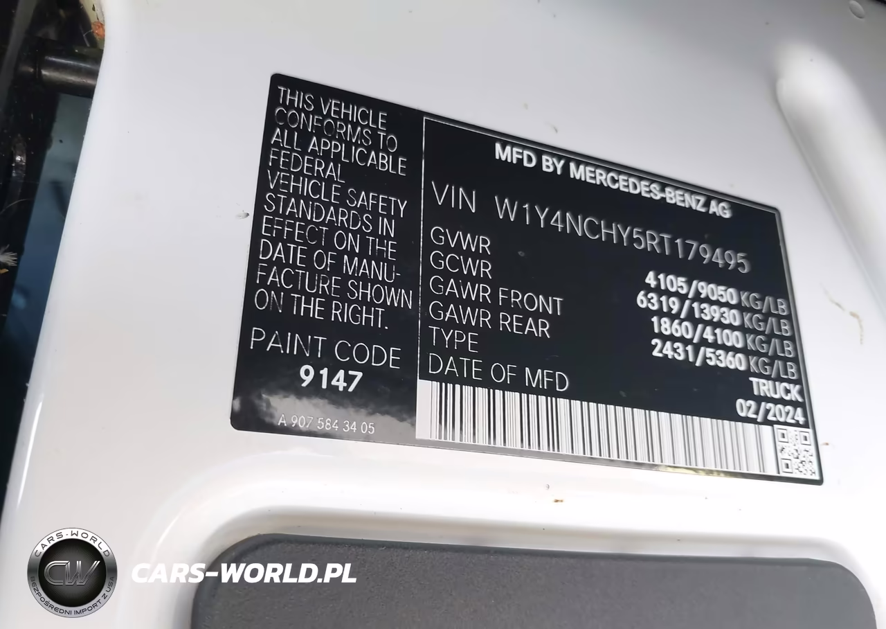 2024 Mercedes-Benz Sprinter 2500 High Roof 4-Cyl Diesel Ho VIN:W1Y4NCHY5RT179495 - 9