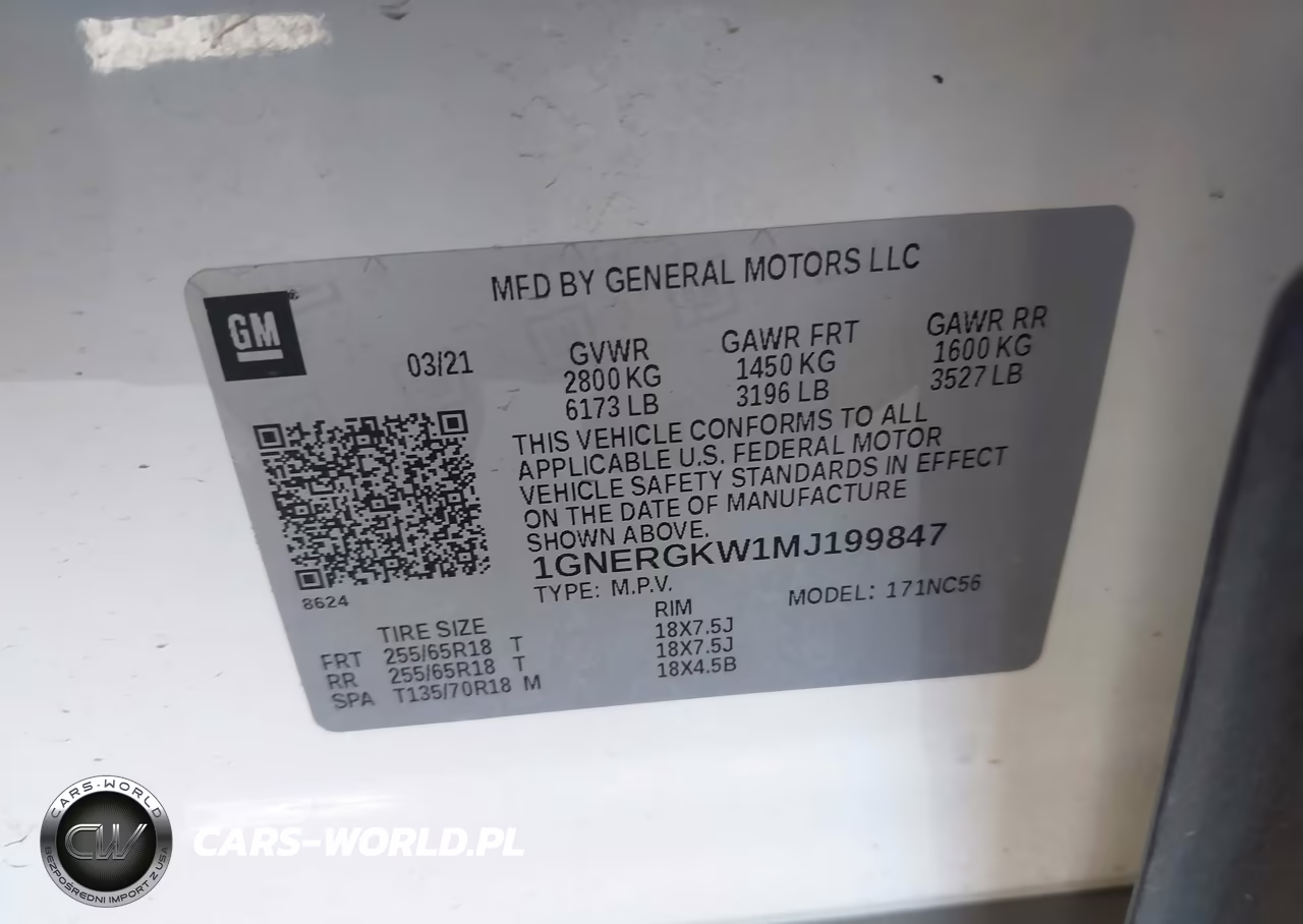 2021 Chevrolet Traverse Fwd Lt Cloth VIN:1GNERGKW1MJ199847 - 9
