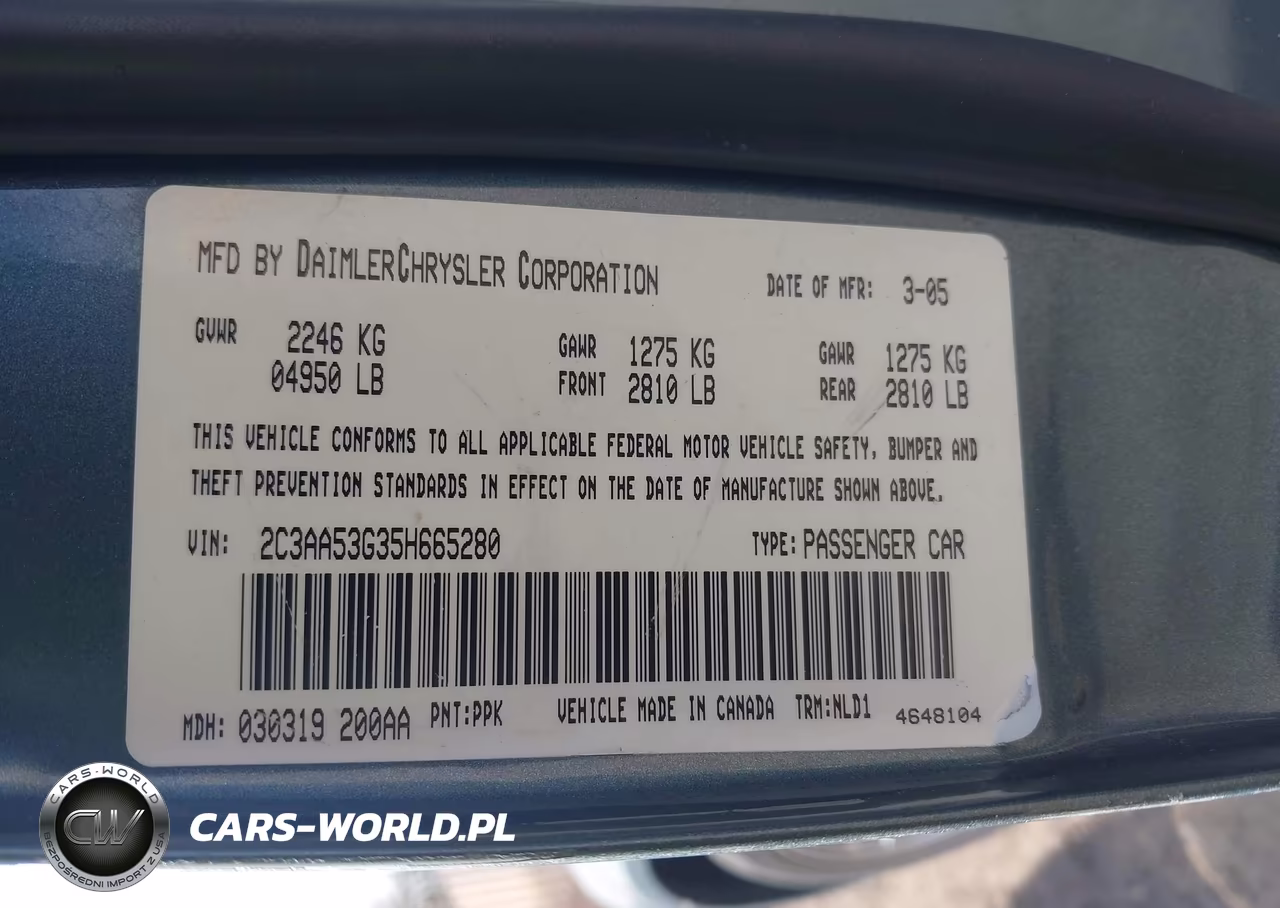 2005 Chrysler 300 Touring VIN:2C3AA53G35H665280 - 9
