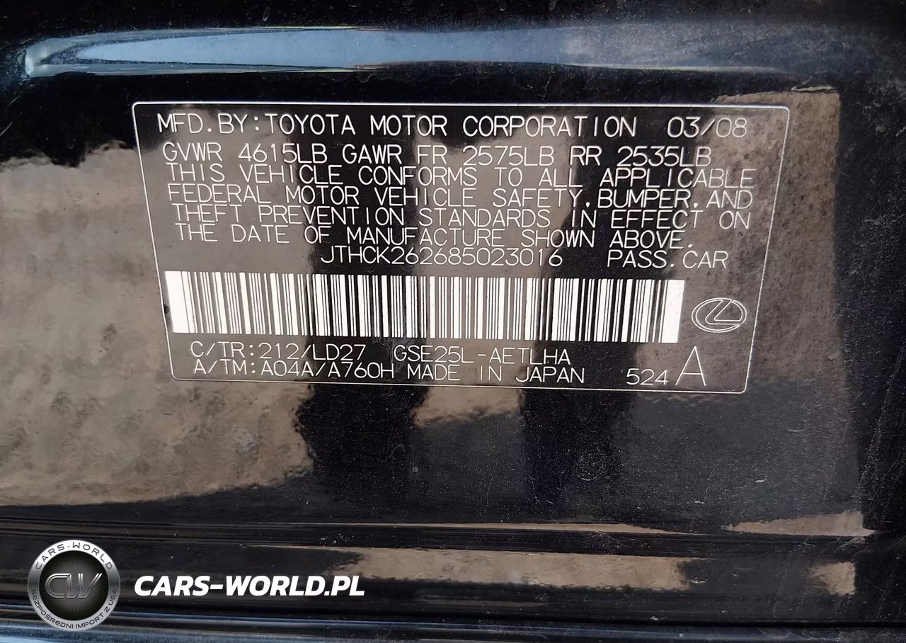 2008 Lexus Is 250 VIN:JTHCK262685023016 - 9